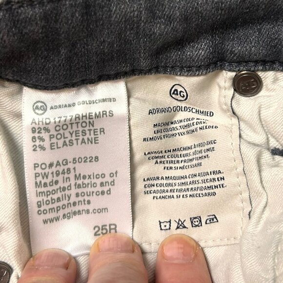 Ag Jeans Adriano Goldschmied Farrah Skinny High Rise Jean Stretch Grey Mist 25R - Picture 7 of 7